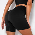 Shorts esportivos de malha sem costura, casuais, cintura alta, com efeito push-up, ideais para ciclismo, corrida, fitness, ioga e outras atividades físicas.
