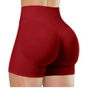 Shorts cintura alta para mulheres, Shorts  de corrida e fitness moderna, leggings de cor sólida, Shorts elásticos.