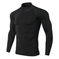 Camiseta esportiva masculina de secagem rápida para musculação e corrida, manga longa, compressão, para academia, justa e resistente ao sol.