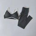 Conjunto Esportivo Feminino de 2 Peças: Calça Push-Up com Costas Vazadas, Top de Ginástica Fitness, Legging de Cintura Alta para Treino, Calça Legging Sem Costura.