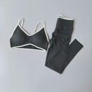 Conjunto Esportivo Feminino de 2 Peças: Calça Push-Up com Costas Vazadas, Top de Ginástica Fitness, Legging de Cintura Alta para Treino, Calça Legging Sem Costura.