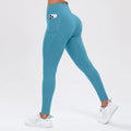 Calça legging esportiva feminina de ioga com bolsos, modeladora de bumbum e com controle abdominal, cintura alta, ideal para academia e atividades físicas.