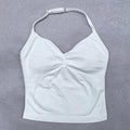 Top esportivo ajustável com alças finas, top feminino sem costas para academia, top de ioga, roupa de ginástica sem mangas, top regata.