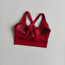 Sutiã esportivo feminino de alta intensidade e à prova de choque, tudo-em-um, para corrida, ioga e fitness. Top profissional para todas as estações.