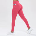 Calça legging esportiva feminina de ioga com bolsos, modeladora de bumbum e com controle abdominal, cintura alta, ideal para academia e atividades físicas.