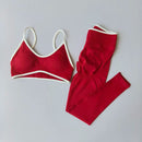 Conjunto Esportivo Feminino de 2 Peças: Calça Push-Up com Costas Vazadas, Top de Ginástica Fitness, Legging de Cintura Alta para Treino, Calça Legging Sem Costura.