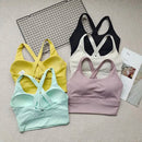 Sutiã esportivo feminino de alta intensidade e à prova de choque, tudo-em-um, para corrida, ioga e fitness. Top profissional para todas as estações.