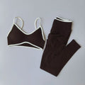Conjunto Esportivo Feminino de 2 Peças: Calça Push-Up com Costas Vazadas, Top de Ginástica Fitness, Legging de Cintura Alta para Treino, Calça Legging Sem Costura.