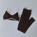 Conjunto Esportivo Feminino de 2 Peças: Calça Push-Up com Costas Vazadas, Top de Ginástica Fitness, Legging de Cintura Alta para Treino, Calça Legging Sem Costura.