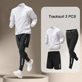 Conjunto de jaqueta e calça esportiva de secagem rápida com meio zíper para homens, ideal para atividades ao ar livre, com 1 a 4 peças.