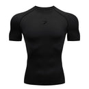 Camiseta de compressão masculina para corrida, manga curta, esportiva, para academia, fitness, agasalho masculino para corrida, camisa esportiva.