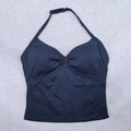 Top esportivo ajustável com alças finas, top feminino sem costas para academia, top de ioga, roupa de ginástica sem mangas, top regata.