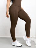 Leggings esportivas super macias com bolsos para mulheres, cintura alta, para treino, ioga, corrida, academia e fitness.