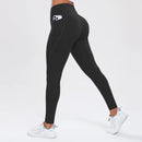 Calça legging esportiva feminina de ioga com bolsos, modeladora de bumbum e com controle abdominal, cintura alta, ideal para academia e atividades físicas.