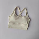 Sutiã esportivo feminino de alta intensidade e à prova de choque, tudo-em-um, para corrida, ioga e fitness. Top profissional para todas as estações.
