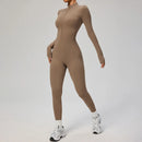 Macacão feminino SOISOU com zíper, secagem rápida, roupa esportiva para academia, ioga, conjunto de treino em nylon e elastano.