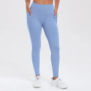 Calça legging esportiva feminina de ioga com bolsos, modeladora de bumbum e com controle abdominal, cintura alta, ideal para academia e atividades físicas.