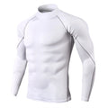 Camiseta esportiva masculina de secagem rápida para musculação e corrida, manga longa, compressão, para academia, justa e resistente ao sol.