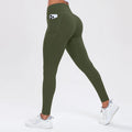 Calça legging esportiva feminina de ioga com bolsos, modeladora de bumbum e com controle abdominal, cintura alta, ideal para academia e atividades físicas.