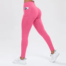 Calça legging esportiva feminina de ioga com bolsos, modeladora de bumbum e com controle abdominal, cintura alta, ideal para academia e atividades físicas.