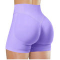 Shorts cintura alta para mulheres, Shorts  de corrida e fitness moderna, leggings de cor sólida, Shorts elásticos.