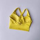 Sutiã esportivo feminino de alta intensidade e à prova de choque, tudo-em-um, para corrida, ioga e fitness. Top profissional para todas as estações.
