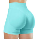 Shorts cintura alta para mulheres, Shorts  de corrida e fitness moderna, leggings de cor sólida, Shorts elásticos.