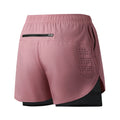 Calções de corrida masculinos de secagem rápida, pretos, com dupla camada, ideais para treino, musculação e exercícios.