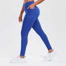 Calça legging esportiva feminina de ioga com bolsos, modeladora de bumbum e com controle abdominal, cintura alta, ideal para academia e atividades físicas.