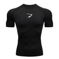 Camiseta de compressão masculina para corrida, manga curta, esportiva, para academia, fitness, agasalho masculino para corrida, camisa esportiva.