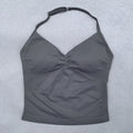 Top esportivo ajustável com alças finas, top feminino sem costas para academia, top de ioga, roupa de ginástica sem mangas, top regata.
