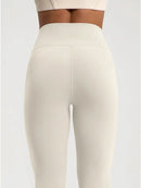 Calça boca de sino feminina de cintura alta, modeladora de cintura, que levanta o quadril, ideal para exercícios, fitness e atividades ao ar livre, como corrida e ioga.