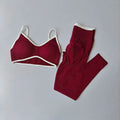 Conjunto Esportivo Feminino de 2 Peças: Calça Push-Up com Costas Vazadas, Top de Ginástica Fitness, Legging de Cintura Alta para Treino, Calça Legging Sem Costura.