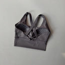 Sutiã esportivo feminino de alta intensidade e à prova de choque, tudo-em-um, para corrida, ioga e fitness. Top profissional para todas as estações.