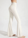 Calça boca de sino feminina de cintura alta, modeladora de cintura, que levanta o quadril, ideal para exercícios, fitness e atividades ao ar livre, como corrida e ioga.