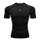 Camiseta de compressão masculina para corrida, manga curta, esportiva, para academia, fitness, agasalho masculino para corrida, camisa esportiva.
