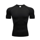 Conjunto de compressão masculino para fitness e atividades físicas - Conjunto de shorts de manga curta com estampa de anime, secagem rápida e camada dupla para o verão. Ideal para corrida e exercícios.
