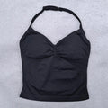 Top esportivo ajustável com alças finas, top feminino sem costas para academia, top de ioga, roupa de ginástica sem mangas, top regata.
