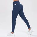 Calça legging esportiva feminina de ioga com bolsos, modeladora de bumbum e com controle abdominal, cintura alta, ideal para academia e atividades físicas.
