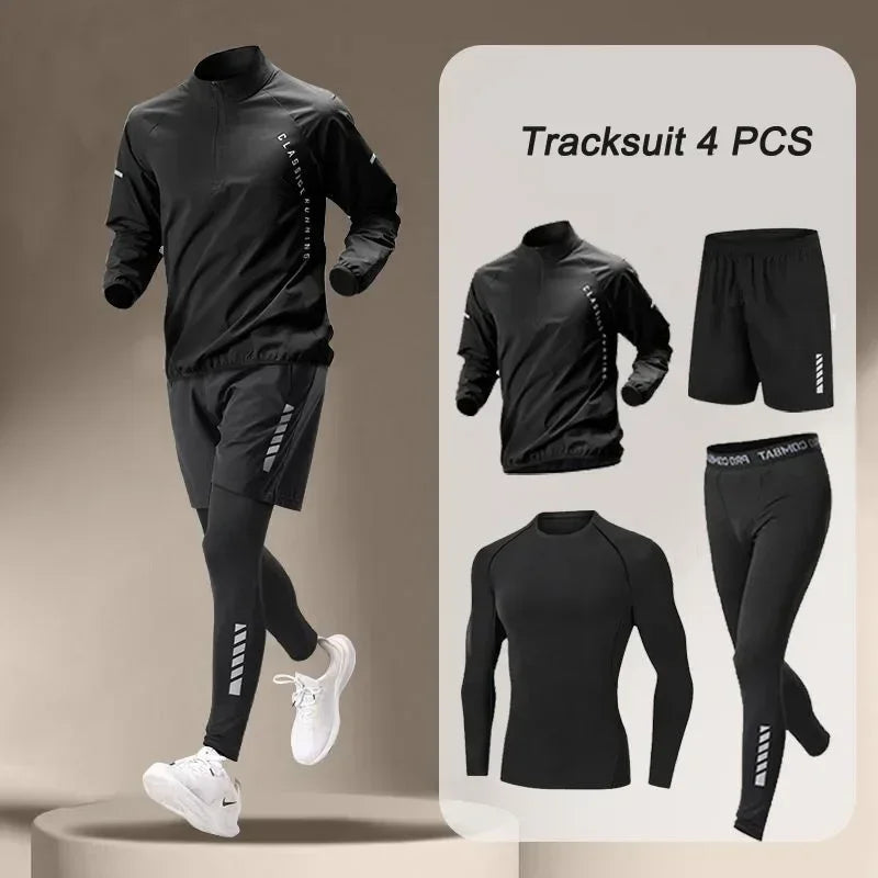 Conjunto de jaqueta e calça esportiva