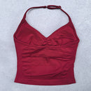 Top esportivo ajustável com alças finas, top feminino sem costas para academia, top de ioga, roupa de ginástica sem mangas, top regata.