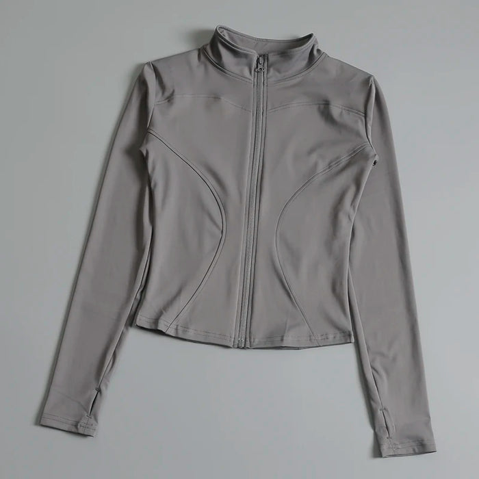 Camisa feminina de ginástica com zíper